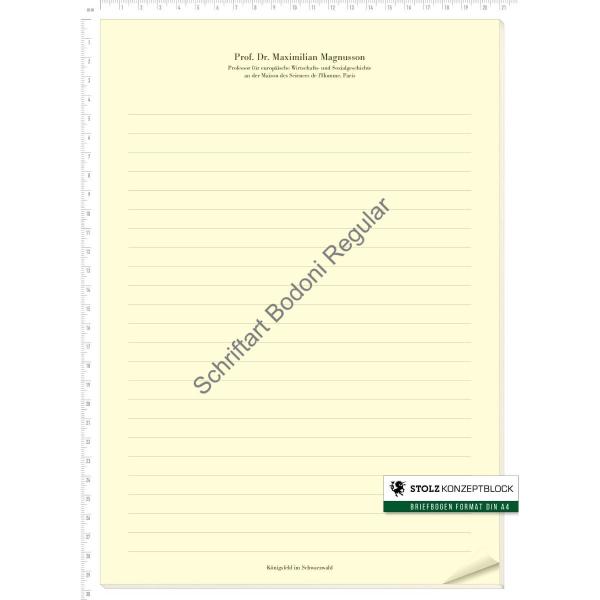 STOLZ Konzeptblock A4 liniert (Bodoni Regular)